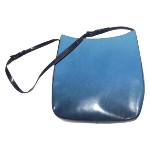 Prada Vintage Dark Blue Patent Leather Tote Purse - Picture 1 of 8